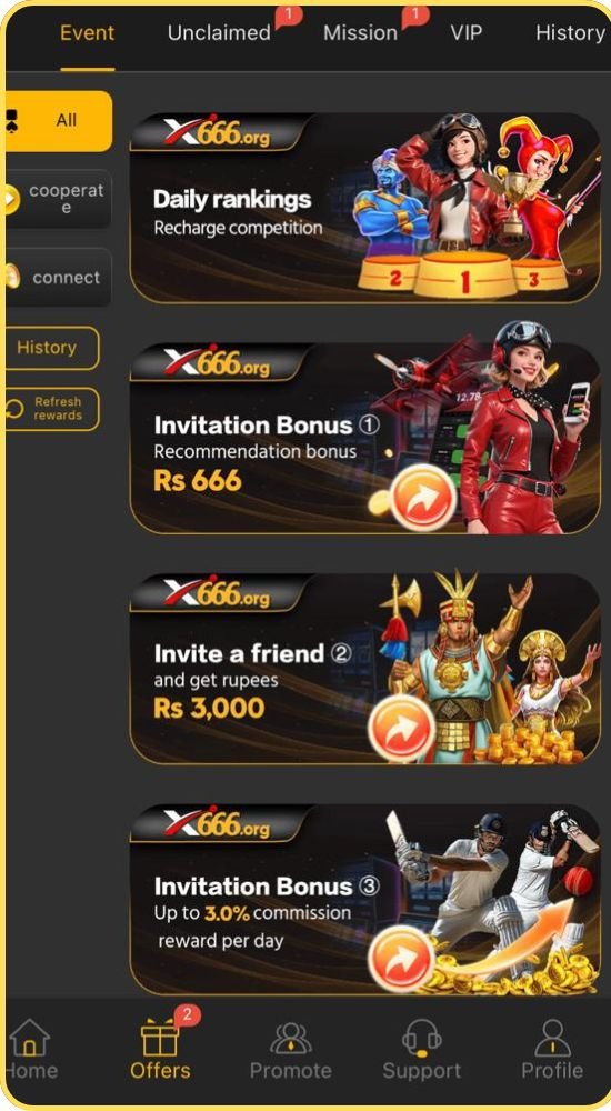 X666 Game Bonuses and Promotions
